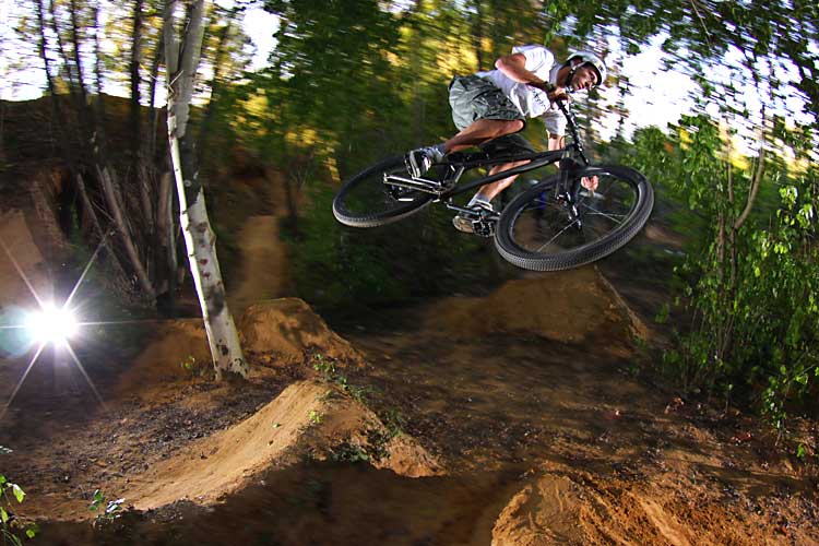 Frank Heinrich testing the firefly frame on the a-town trails