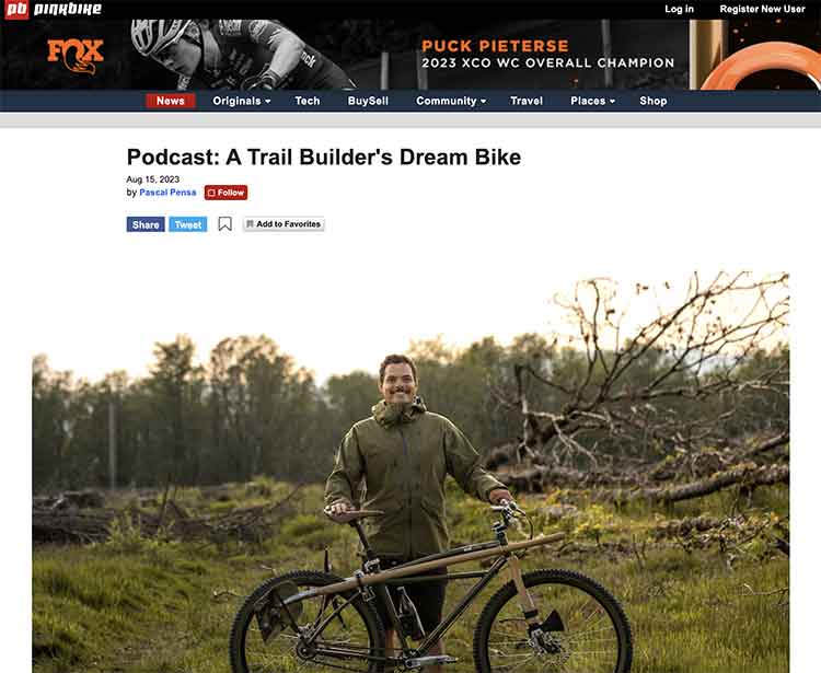 Podcast Ankündigung mit Michael Rudolph in der Pinkbike - Thama: Sein Leafcycles Custom Klunker Comutter Bike