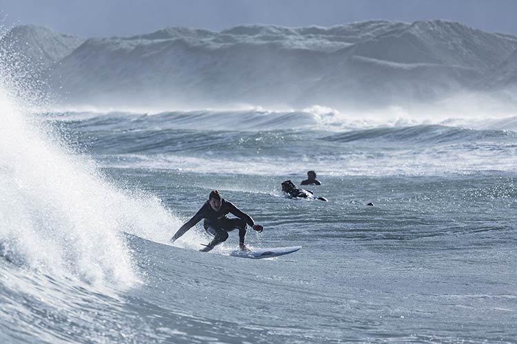 Sebastian Hjort surfing the danish coast